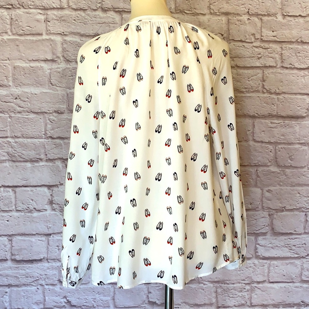 Boden White Button Down Shirt with Shoe Print - Picture 4 of 7